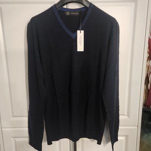 Versace Greca Lana Wool V-Neck Jumper